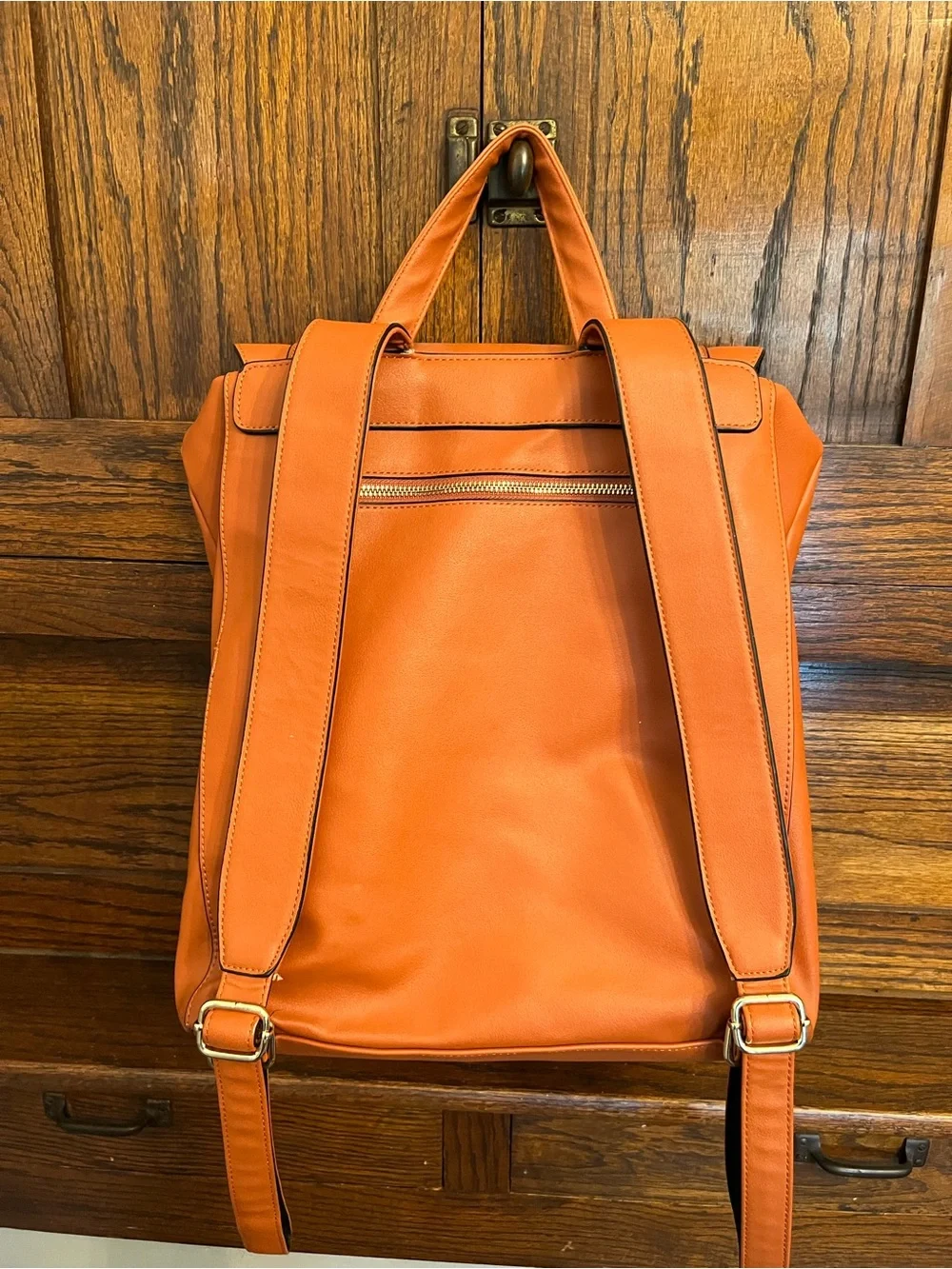 ESTARER Womens Faux Leather 15.6 inch Laptop Backpack College Brown Bag